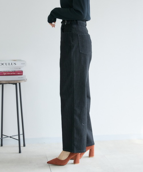 KATHARINE ROSS（キャサリンロス）の「【PILLINI/ピリーニ】タブ付ストレートデニムパンツ（デニムパンツ・レディース・ブラック/ネイビー・SMALL/MEDIUM/LARGE）」の7枚目の写真