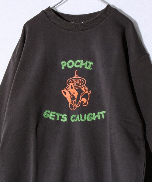 FREDY MAC（フレディーマック）の「【FREDYMAC】POCHI GETS CAUGHT 裏毛スウェット（スウェット・メンズ・チャコールグレー/ホワイト・L/M/S）」の3枚目の写真
