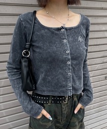 スクエアネックショート丈カーディガン