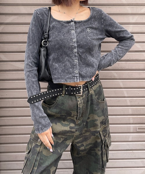 meJane(ミージェーン)の「スクエアネックショート丈カーディガン(カーディガン/ボレロ・レディース・ネイビー/ブラウン/ブラック・FREE)」の12枚目の写真