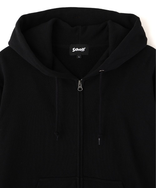 schott（ショット）の「Schott/ショット/BLANK ZIP HOODED/ブランク ジップ パーカー（パーカー・メンズ・ブラック/グレー/ブラウン・M/L/XL）」の5枚目の写真
