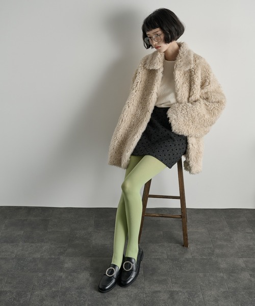 フェイクファーミドルコート（その他アウター）｜THE YOn（ザヨン）の