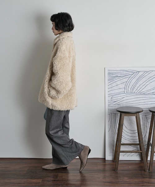 フェイクファーミドルコート（その他アウター）｜THE YOn（ザヨン）の