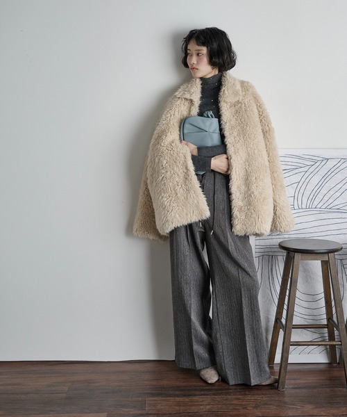 フェイクファーミドルコート（その他アウター）｜THE YOn（ザヨン）の