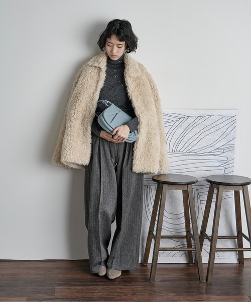 フェイクファーミドルコート（その他アウター）｜THE YOn（ザヨン）の