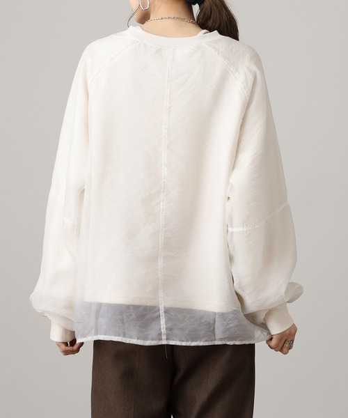 FUNALIVE(ファンアライブ)の「裏毛オーガンジー重ねラグランプルオーバー(スウェット・レディース・アイボリー/ブラック/ピンク/ブラウン/グレイッシュベージュ・FREE)」の18枚目の写真