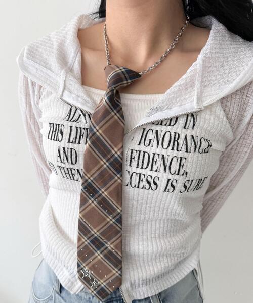 WEGO（ウィゴー）の「WEGO/ネクタイネックレス（ネックレス・レディース・ブルー/ブラウン/ベージュ・FREE）」の9枚目の写真