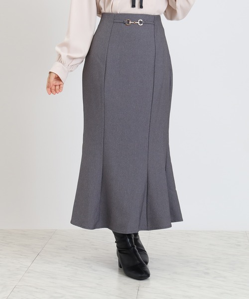 ASTORIA ODIER（アストリアオディール）の「ピンチェックビット付マーメイドスカート（スカート・レディース・ブラウン/ブラック/グレー・MEDIUM/LARGE/SMALL）」の2枚目の写真