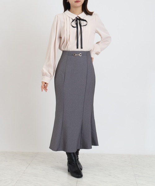 ASTORIA ODIER（アストリアオディール）の「ピンチェックビット付マーメイドスカート（スカート・レディース・ブラウン/ブラック/グレー・MEDIUM/LARGE/SMALL）」の12枚目の写真