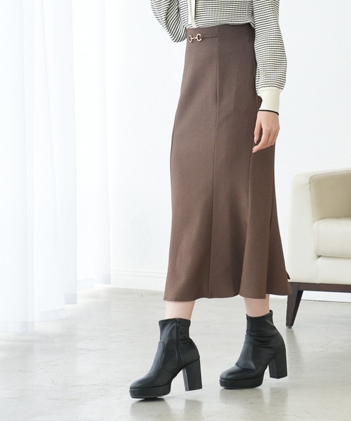 ASTORIA ODIER（アストリアオディール）の「ピンチェックビット付マーメイドスカート（スカート・レディース・ブラウン/ブラック/グレー・MEDIUM/LARGE/SMALL）」の17枚目の写真