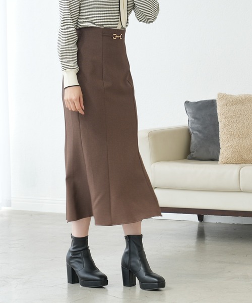 ASTORIA ODIER（アストリアオディール）の「ピンチェックビット付マーメイドスカート（スカート・レディース・ブラウン/ブラック/グレー・MEDIUM/LARGE/SMALL）」の16枚目の写真