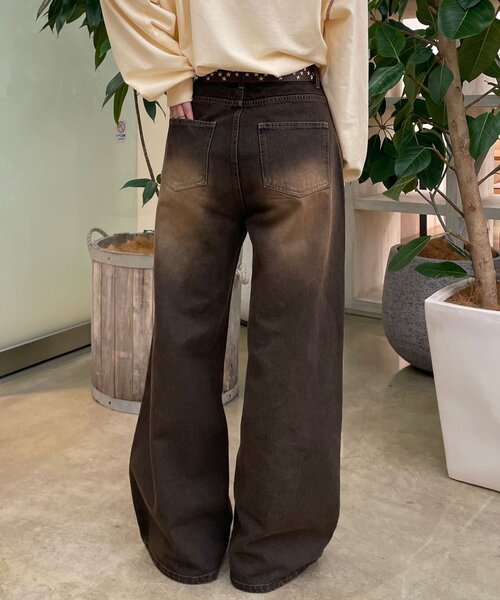 CIAOPANIC（チャオパニック）の「ドット×チェックダメージデニムパンツ（デニムパンツ・レディース・ブルー/ブラウン/ブラック・SMALL/X-SMALL/MEDIUM）」の15枚目の写真