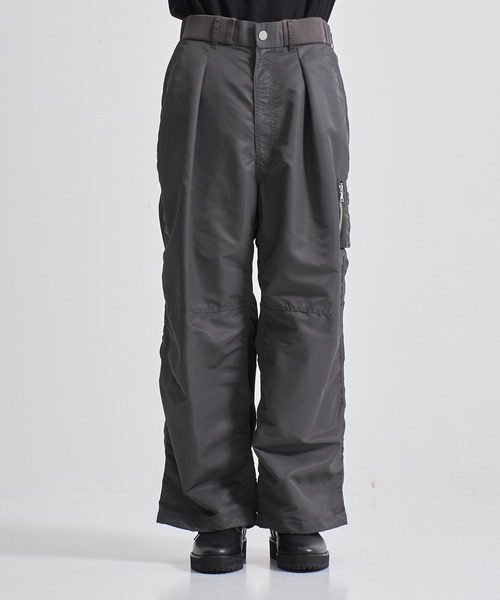 CITY TOKYO（シティトウキョウ）の「【CITY TOKYO/シティートーキョー】MA-1ワイドパンツ（カーゴパンツ・メンズ・ダークグレー/ブラック・1/2）」の16枚目の写真