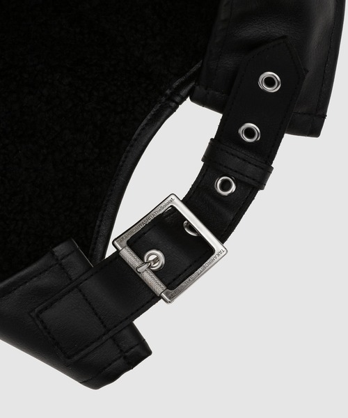 TAKAHIROMIYASHITATheSoloIst.（タカヒロミヤシタザソロイスト）の「helmet cap.(faux mouton)（キャップ・メンズ・ブラック系その他/ブラック×ブラック・M/L）」の6枚目の写真