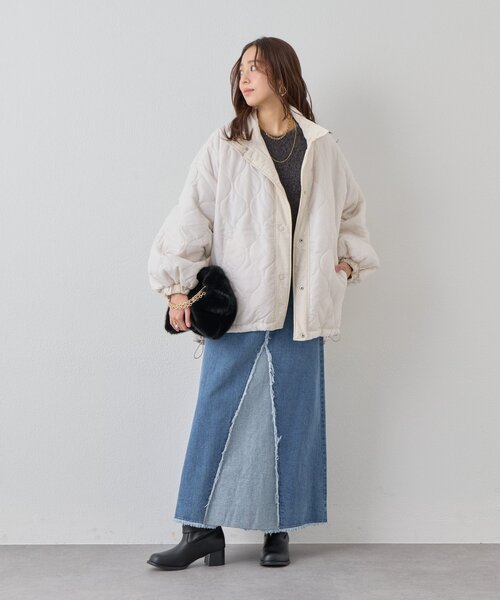 un dix cors(アンディコール)の「《幅広く楽しめる◎》前後2WAYダブルフェイスシャギーニット(ニット/セーター・レディース・グレイッシュベージュ/チャコールグレー・FREE)」の10枚目の写真