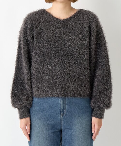 un dix cors(アンディコール)の「《幅広く楽しめる◎》前後2WAYダブルフェイスシャギーニット(ニット/セーター・レディース・グレイッシュベージュ/チャコールグレー・FREE)」の13枚目の写真