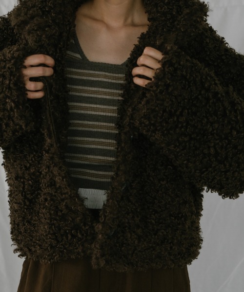 duei（デュイ）の「プードルファーミドルコート（その他アウター・レディース・ベージュ/ブラウン・FREE）」の10枚目の写真