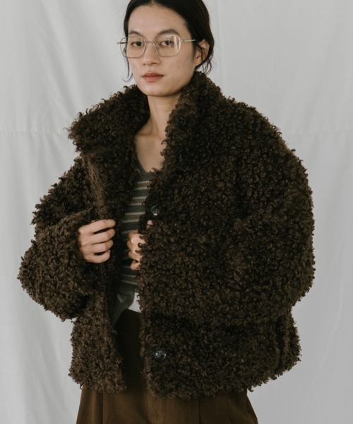 duei（デュイ）の「プードルファーミドルコート（その他アウター・レディース・ベージュ/ブラウン・FREE）」の3枚目の写真