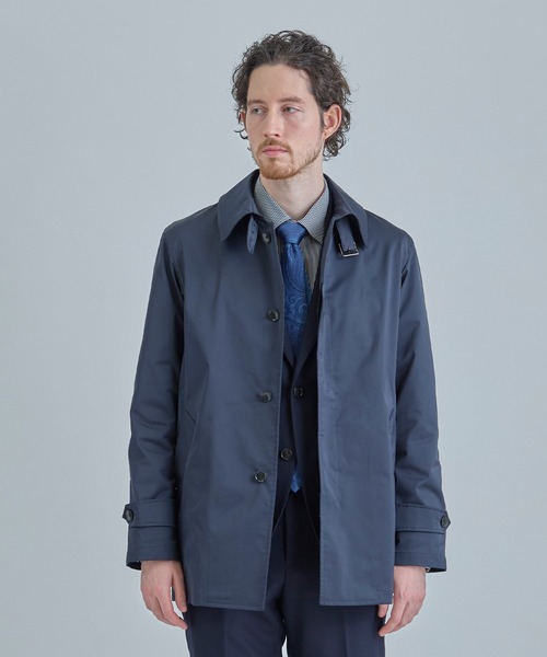 MEN'S BIGI（メンズビギ）の「LIMONTA EAST ストレッチギャバ ステンカラーコート＜ストレッチ・防風・撥水・透湿性＞（ステンカラーコート・メンズ・グリーン/ネイビー/オフホワイト・03/02/01/04）」の8枚目の写真