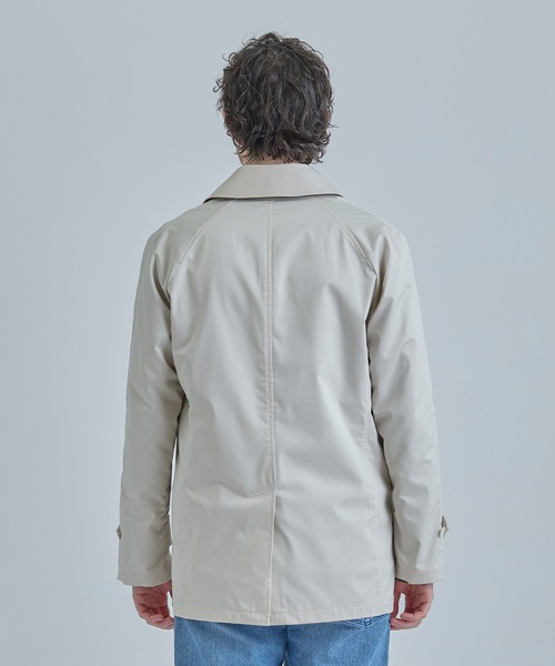 MEN'S BIGI（メンズビギ）の「LIMONTA EAST ストレッチギャバ ステンカラーコート＜ストレッチ・防風・撥水・透湿性＞（ステンカラーコート・メンズ・グリーン/ネイビー/オフホワイト・03/02/01/04）」の6枚目の写真