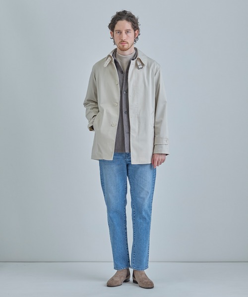 MEN'S BIGI（メンズビギ）の「LIMONTA EAST ストレッチギャバ ステンカラーコート＜ストレッチ・防風・撥水・透湿性＞（ステンカラーコート・メンズ・グリーン/ネイビー/オフホワイト・03/02/01/04）」の10枚目の写真