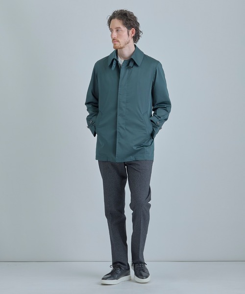 MEN'S BIGI（メンズビギ）の「LIMONTA EAST ストレッチギャバ ステンカラーコート＜ストレッチ・防風・撥水・透湿性＞（ステンカラーコート・メンズ・グリーン/ネイビー/オフホワイト・03/02/01/04）」の11枚目の写真