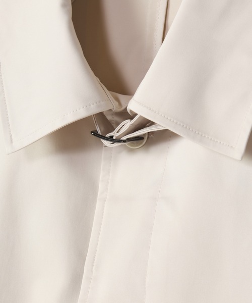 MEN'S BIGI（メンズビギ）の「LIMONTA EAST ストレッチギャバ ステンカラーコート＜ストレッチ・防風・撥水・透湿性＞（ステンカラーコート・メンズ・グリーン/ネイビー/オフホワイト・03/02/01/04）」の15枚目の写真