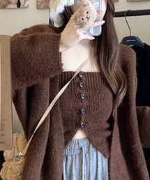 VIVID LADY(ビビッドレディー)のニット チューブトップ&カーディガン アンサンブル(アンサンブル)