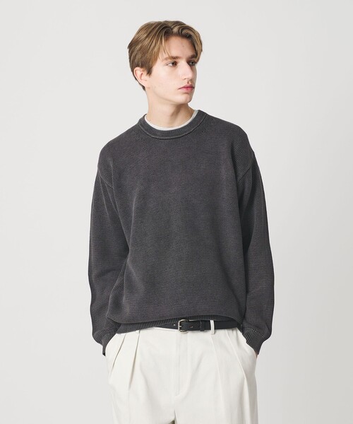 希少・美品　アクネ　アシッドウォッシュ　コットン　セーター　洗い加工　グレー アシッドウォッシュ コットン クルーネック ニット 手洗い可能（ニット