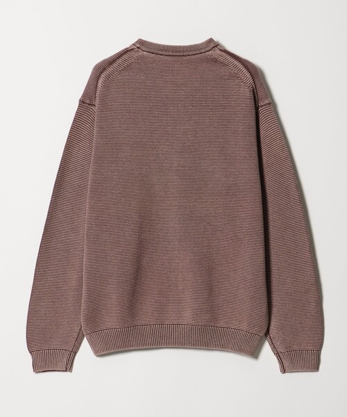 セール】アシッドウォッシュ コットン クルーネック ニット 手洗い可能