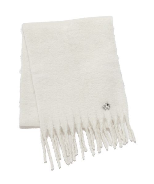 SNIDEL（スナイデル）の「ブローチ付きマフラー（マフラー・レディース・ベージュ/アイボリー/ライトブルー・F）」の7枚目の写真