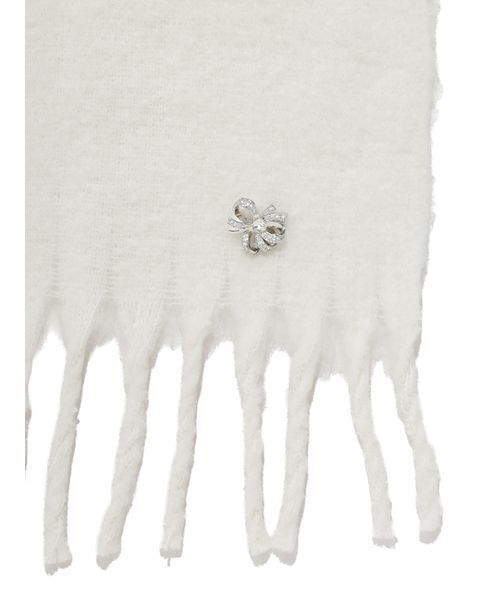 SNIDEL（スナイデル）の「ブローチ付きマフラー（マフラー・レディース・ベージュ/アイボリー/ライトブルー・F）」の8枚目の写真