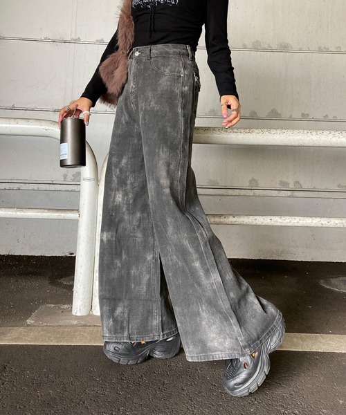 non-hedge(ノンヘッジ)の「ムラワイドパンツ(デニムパンツ・レディース・グレー/ブラック・M/S)」の20枚目の写真