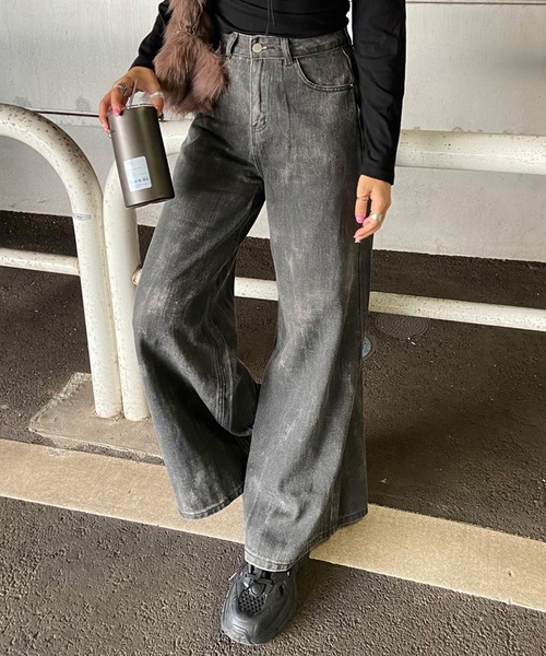 non-hedge(ノンヘッジ)の「ムラワイドパンツ(デニムパンツ・レディース・グレー/ブラック・M/S)」の21枚目の写真