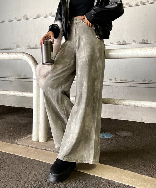 non-hedge(ノンヘッジ)の「ムラワイドパンツ(デニムパンツ・レディース・グレー/ブラック・M/S)」の17枚目の写真