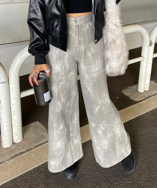 non-hedge(ノンヘッジ)の「ムラワイドパンツ(デニムパンツ・レディース・グレー/ブラック・M/S)」の18枚目の写真