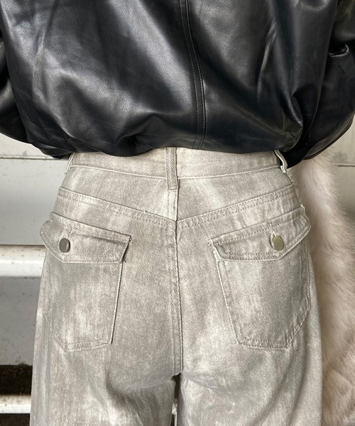 non-hedge(ノンヘッジ)の「ムラワイドパンツ(デニムパンツ・レディース・グレー/ブラック・M/S)」の10枚目の写真
