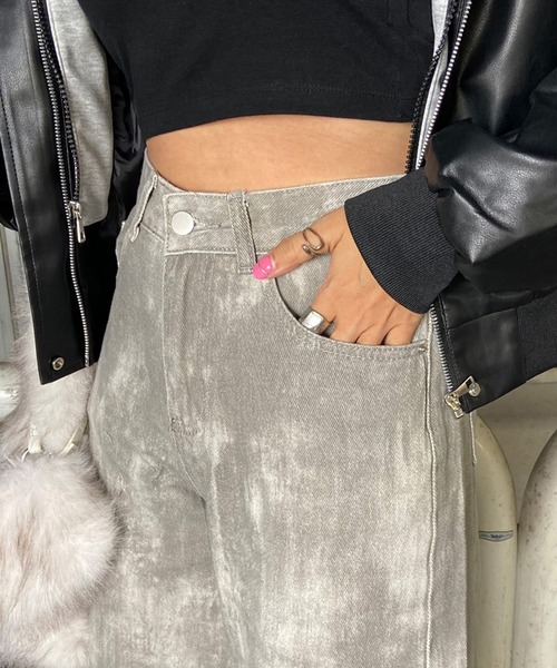 non-hedge(ノンヘッジ)の「ムラワイドパンツ(デニムパンツ・レディース・グレー/ブラック・M/S)」の11枚目の写真