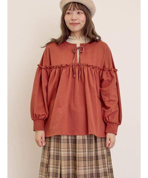 まりも セール】ミニ裏毛切替ギャザープルオーバー（Tシャツ/カットソー