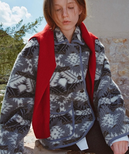 ノルディック柄 パイピング ボアジャケット FQ25W268【Fano Studios