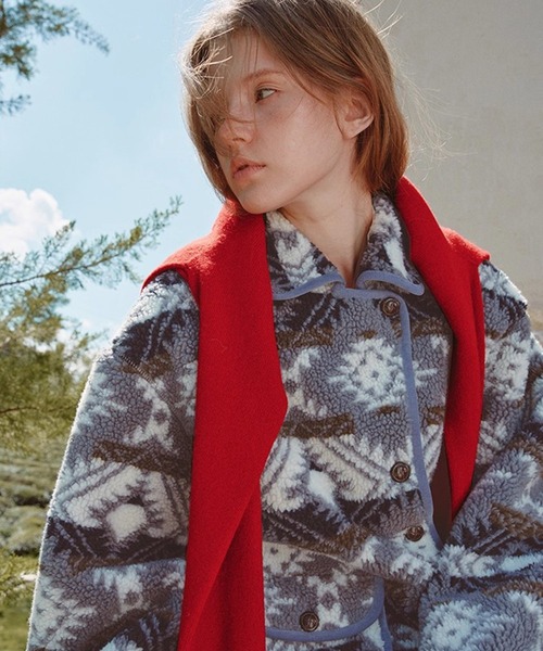 セール】ノルディック柄 パイピング ボアジャケット FQ25W268【Fano