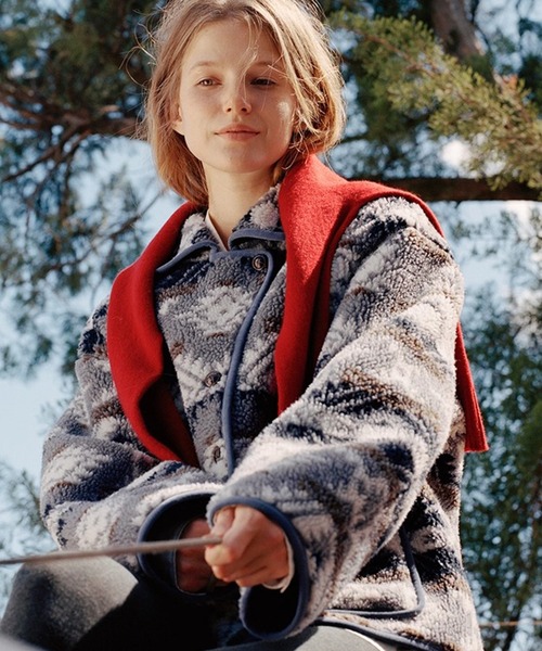 セール】ノルディック柄 パイピング ボアジャケット FQ25W268【Fano