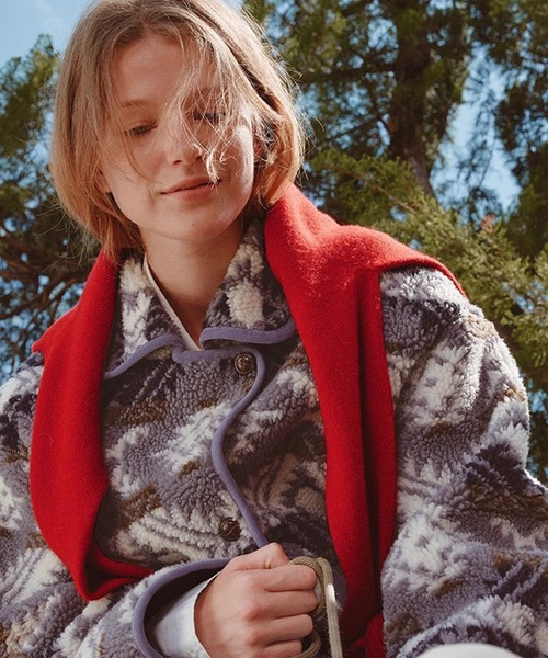 ノルディック柄 パイピング ボアジャケット FQ25W268【Fano Studios