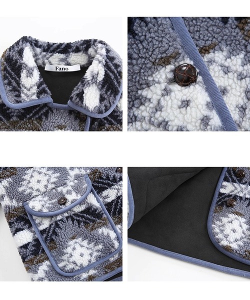 ノルディック柄 パイピング ボアジャケット FQ25W268【Fano Studios