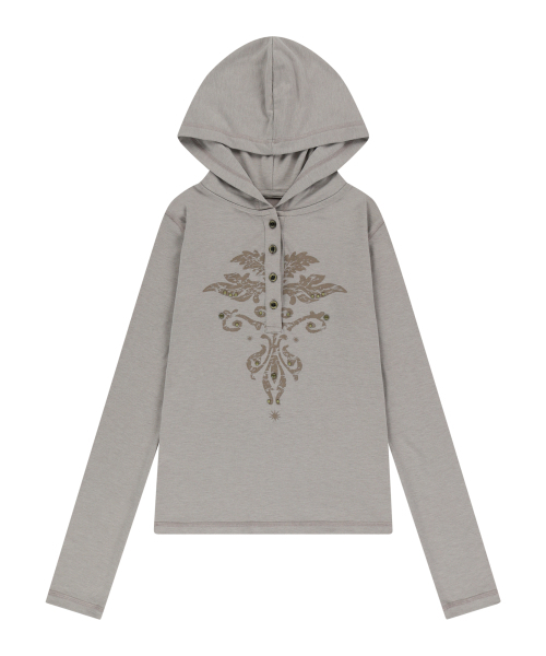 AAKAM(アーカム)の「Studded Leaf Hooded Long Sleeve (Beige)(パーカー・レディース・その他・1/2)」の10枚目の写真