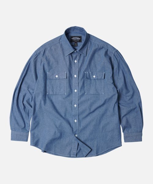 FRIZMWORKS(フリズムワークス)の「CIGARETTE POCKET CHAMBRAY SHIRT _ BLUE(シャツ/ブラウス・レディース・その他・X-LARGE/SMALL/MEDIUM/LARGE)」の1枚目の写真