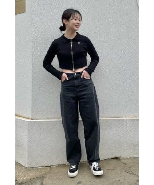MUSINSA STANDARD WOMAN（ムシンサスタンダードウーマン）の「ウィメンズリラックスマムフィットデニムパンツ[ウォッシュドブラック]（デニムパンツ・レディース・その他・25/26/27/24）」の10枚目の写真