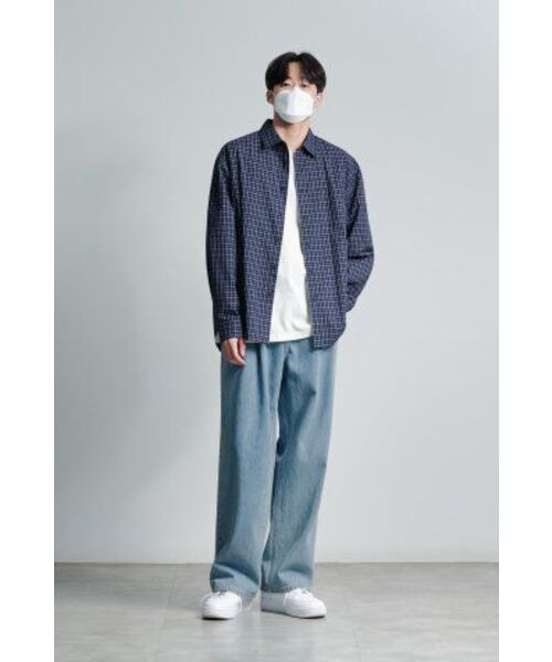 MUSINSA STANDARD（ムシンサスタンダード）の「ツーピンタックワイドデニムパンツ [ライトインディゴ]（デニムパンツ・メンズ・その他・40/38/42/36/34/28/29/32/30/31/33/26/27）」の13枚目の写真