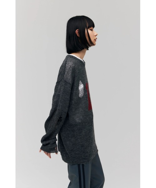 FELICITY（フェリシティ）の「Numbering Knit Tops（ニット/セーター・レディース・グレー/チャコール・2）」の14枚目の写真