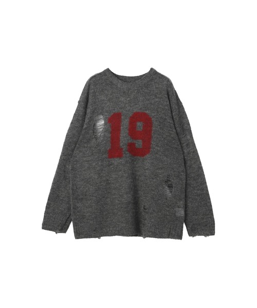 FELICITY（フェリシティ）の「Numbering Knit Tops（ニット/セーター・レディース・グレー/チャコール・2）」の4枚目の写真